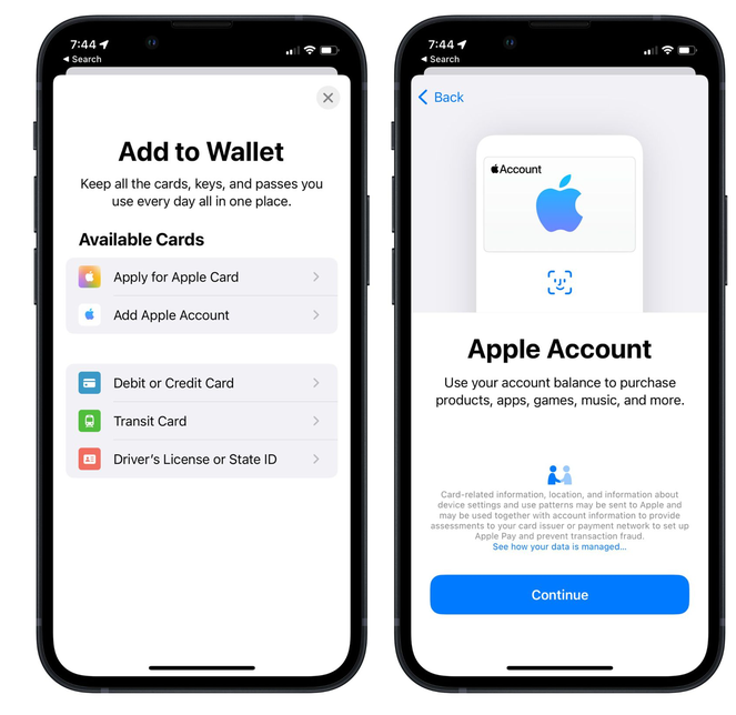贵溪苹果手机维修分享iOS 15.5钱包App如何添加 Apple 账户 